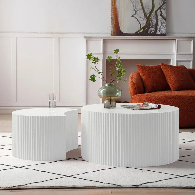 Polygon Nesting Coffee Table Set side view - coffee table - The Flamingo Life