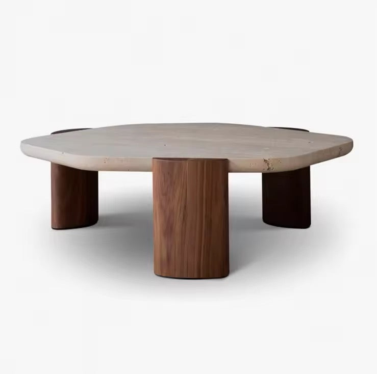 Asahi Coffee Table lifestyle view - wood veneer coffee table - The Flamingo Life