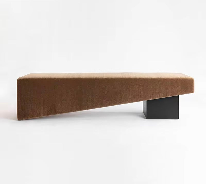 Florence Premium Ottoman close-up - velvet upholstery ottoman - The Flamingo Life