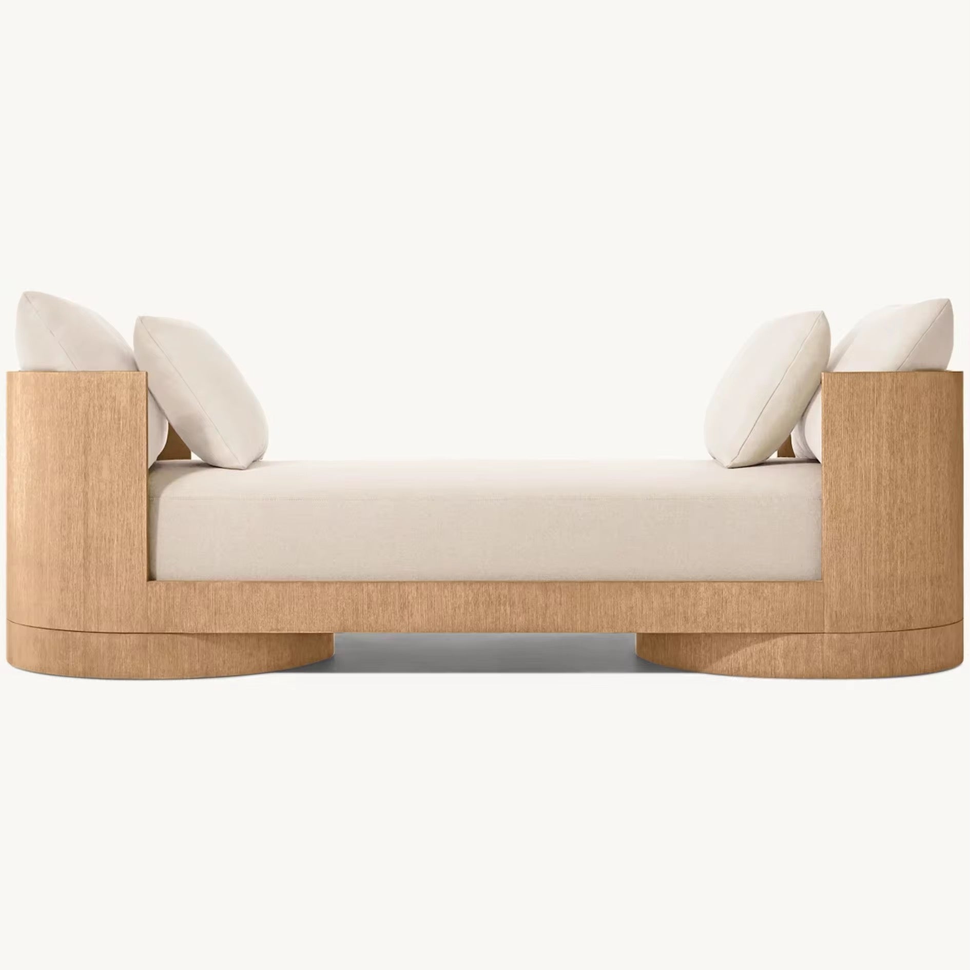 Java Couch angle view - solid teak wood sofa - The Flamingo Life