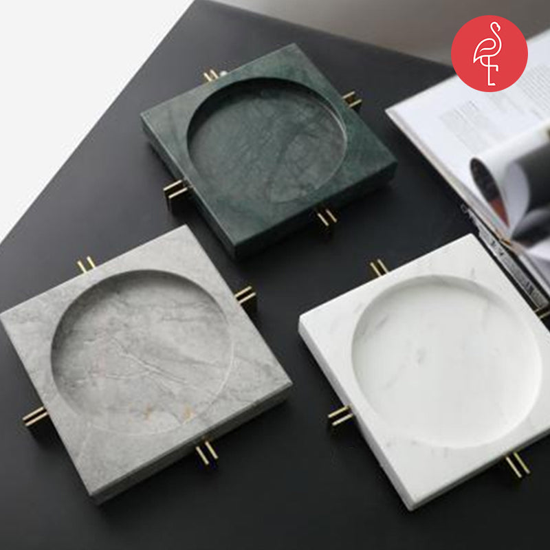 Verde Marble Monarch Ashtray – lifestyle view – luxury marble ashtray India – The Flamingo Life