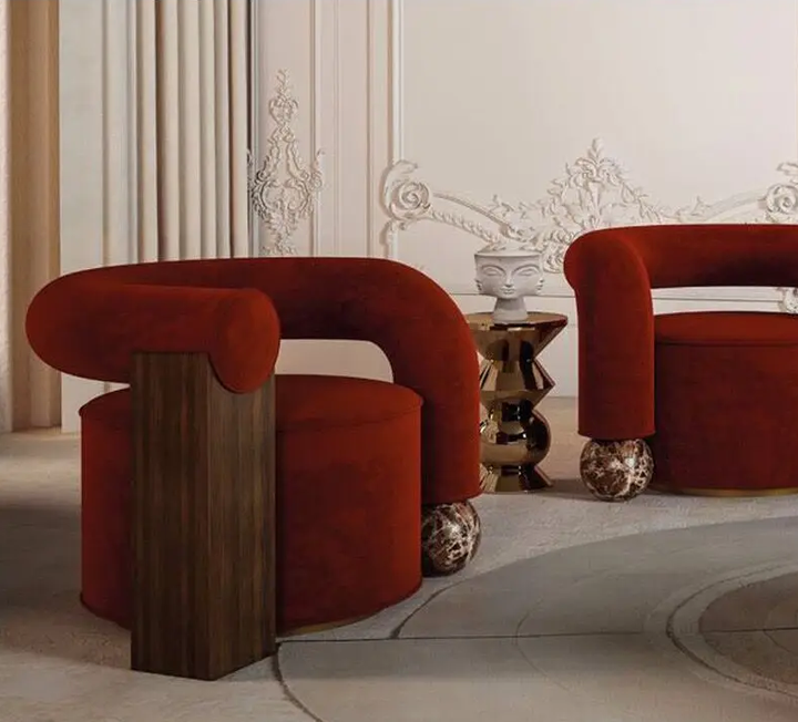 Hibiscus Suede Accent Chair