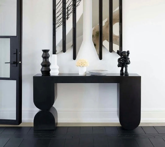 Hourglass Entryway/Foyer Console - tempered glass console table - The Flamingo Life