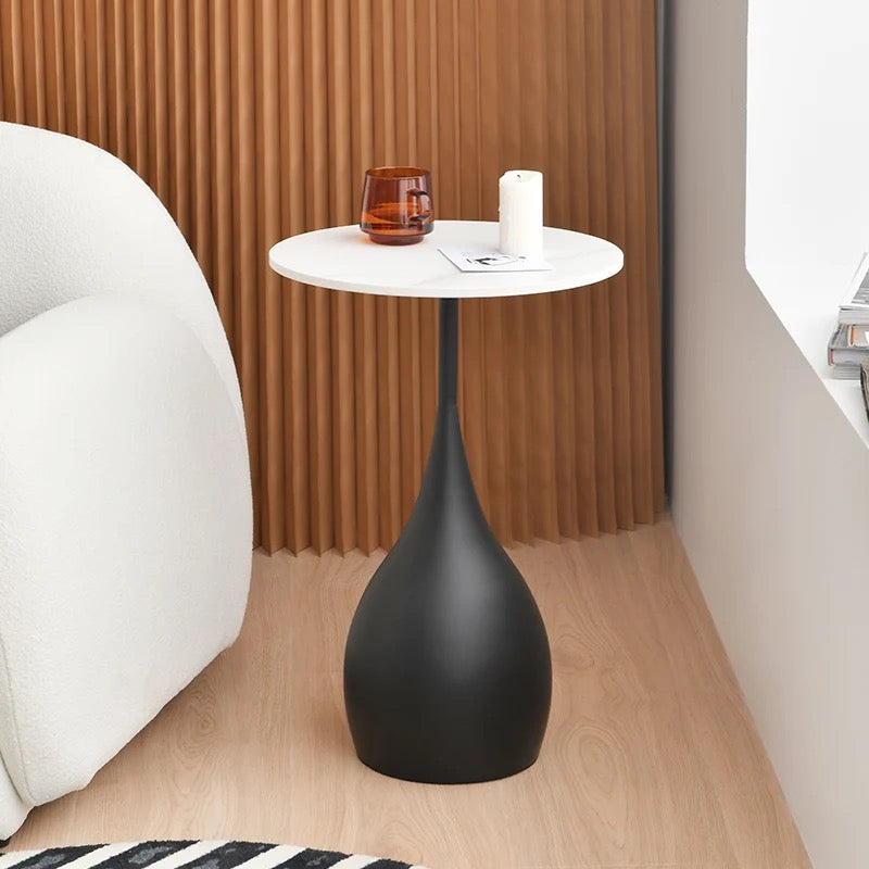 Cleo Side/Drink Table detail view - marble side table - The Flamingo Life