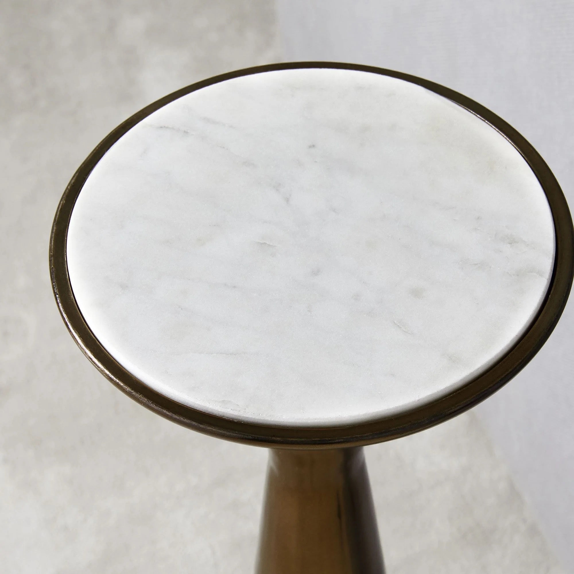Rish Side/Drink Table detail view - marble side table - The Flamingo Life
