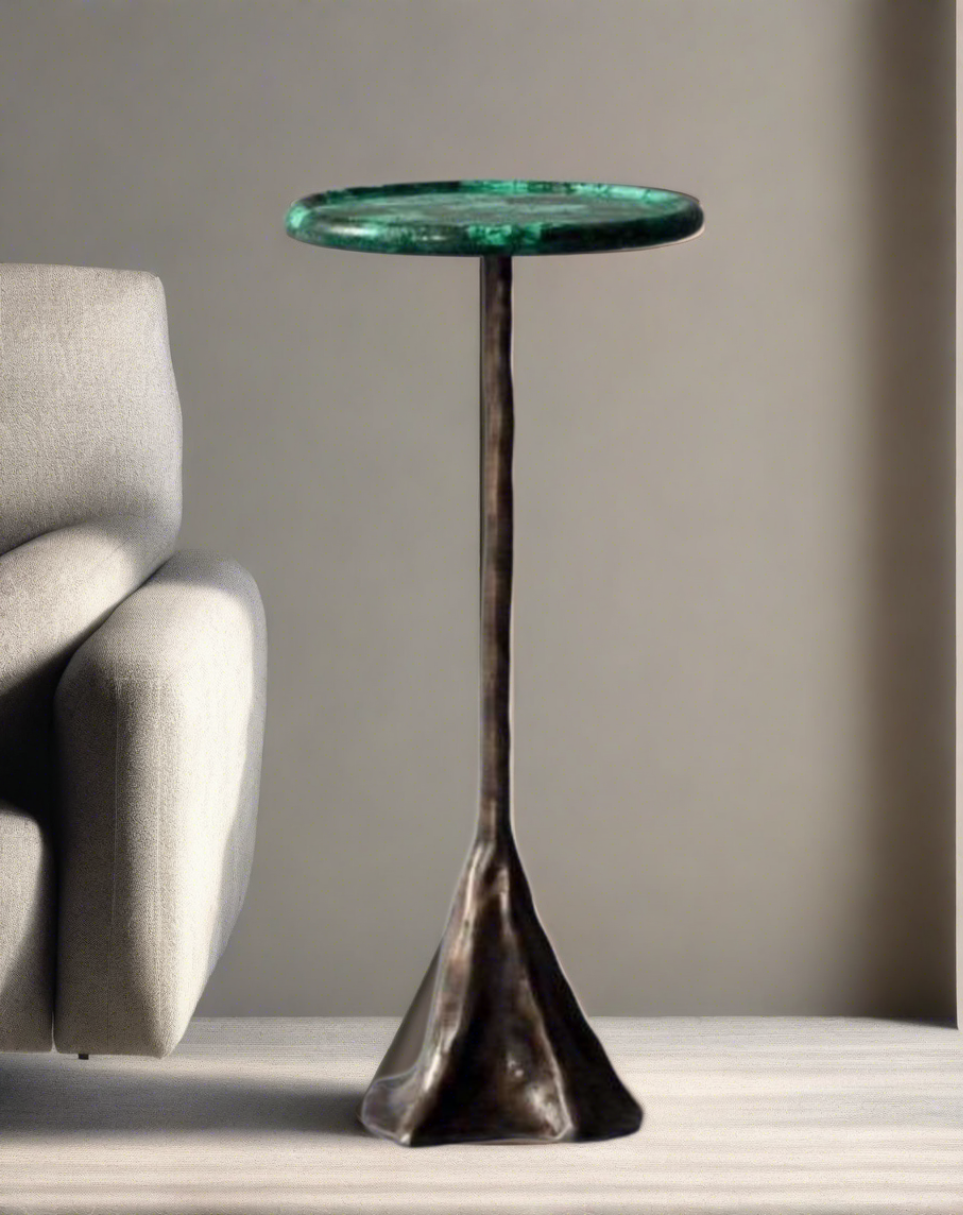 Jayim Side/Drink Table (Japanese Limited Collection) side view - marble side table - The Flamingo Life