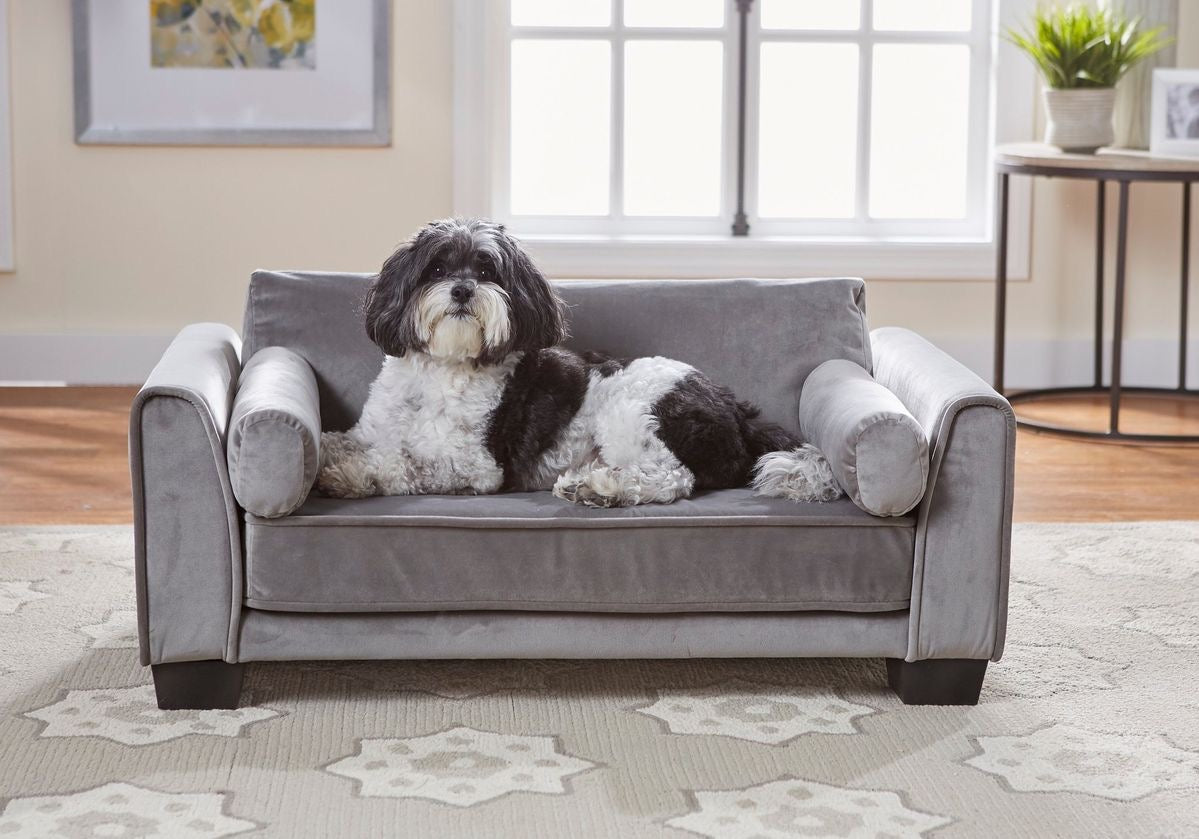 Mizu Muse Upholstered Sleek Pet Lounger – side view – luxury pet lounger India – The Flamingo Life