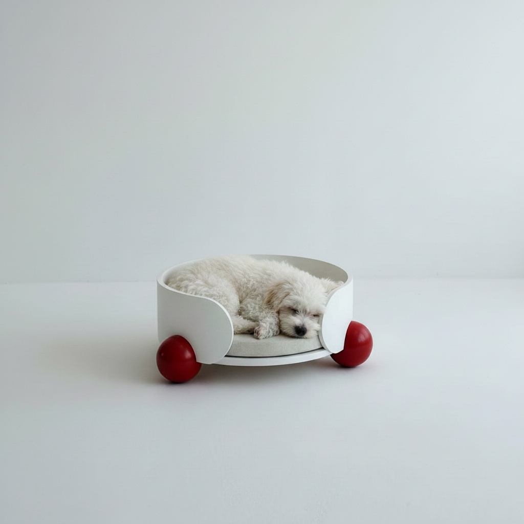 Shiro Shrine HDHMR Cotton Cloud Pet Bed – lifestyle view – luxury designer pet bed India – The Flamingo Life