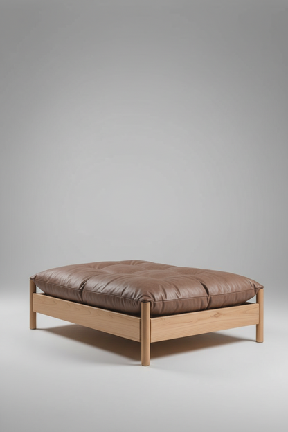 Sabi Slumber Solid Teak Pet Sofa Bed – lifestyle view – luxury teak pet sofa India – The Flamingo Life