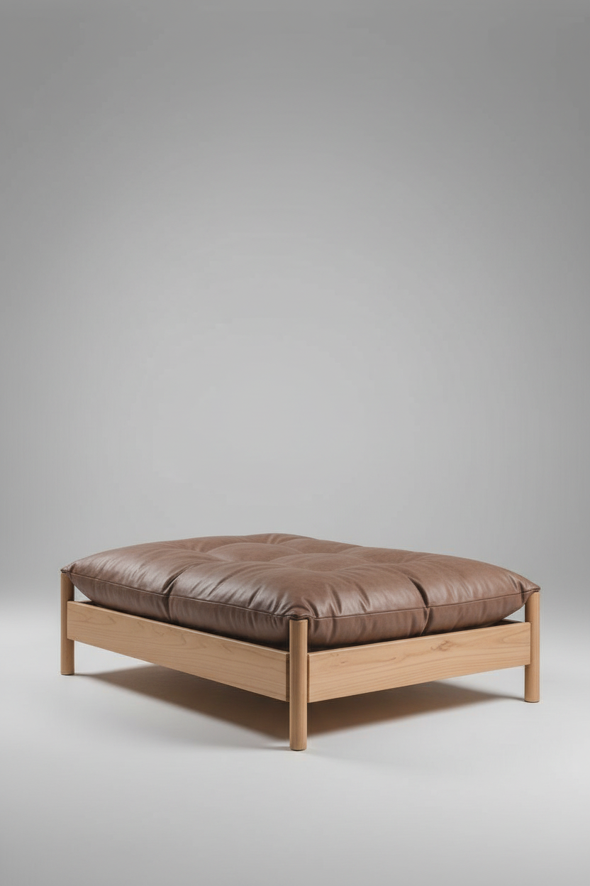 Sabi Slumber Solid Teak Pet Sofa Bed – lifestyle view – luxury teak pet sofa India – The Flamingo Life