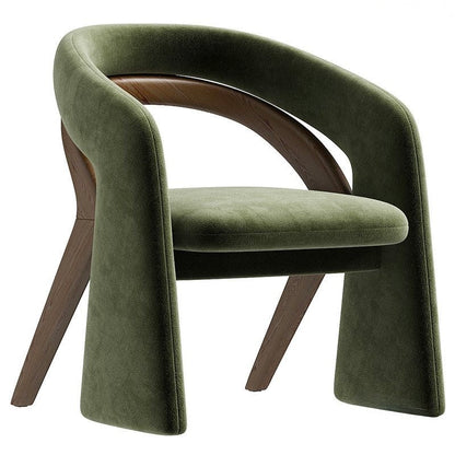 Mori Suede Japandi Dining Chair – front view – luxury suede dining chair India – The Flamingo Life