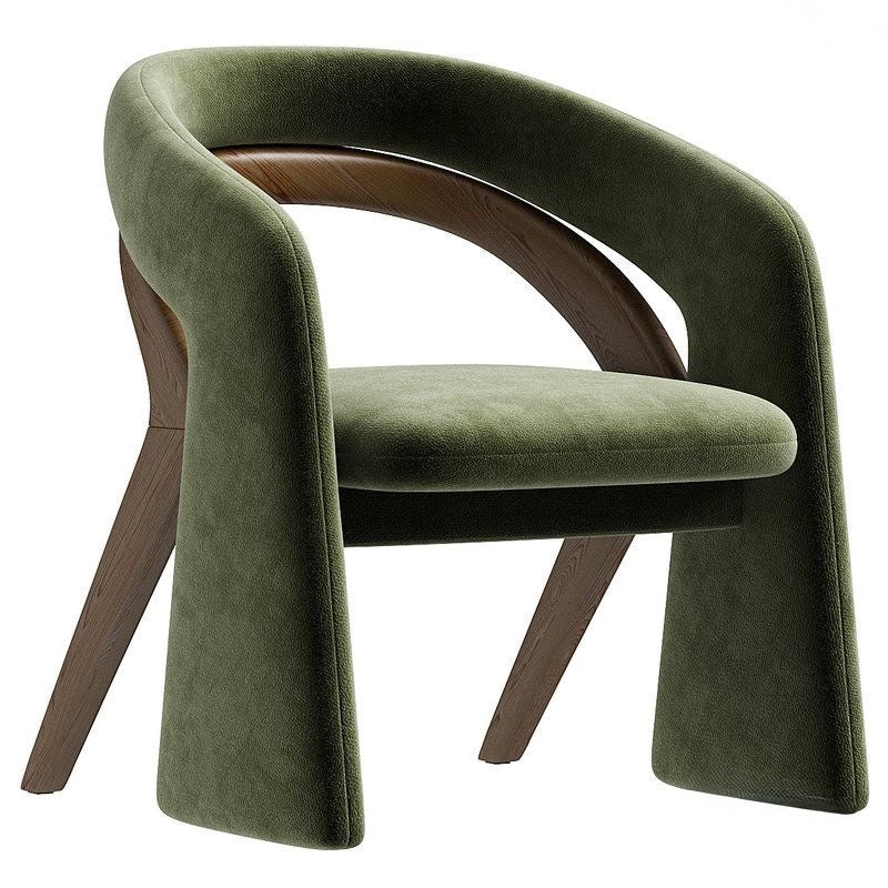 Mori Suede Japandi Dining Chair