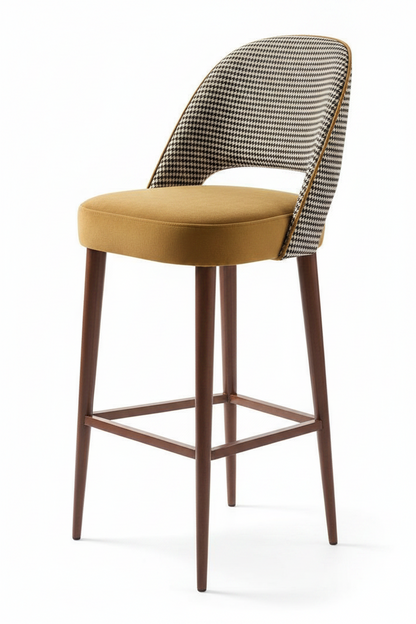 Hiro Upholstered Japandi Boucle Bar Stool – lifestyle view – luxury bar stool India – The Flamingo Life