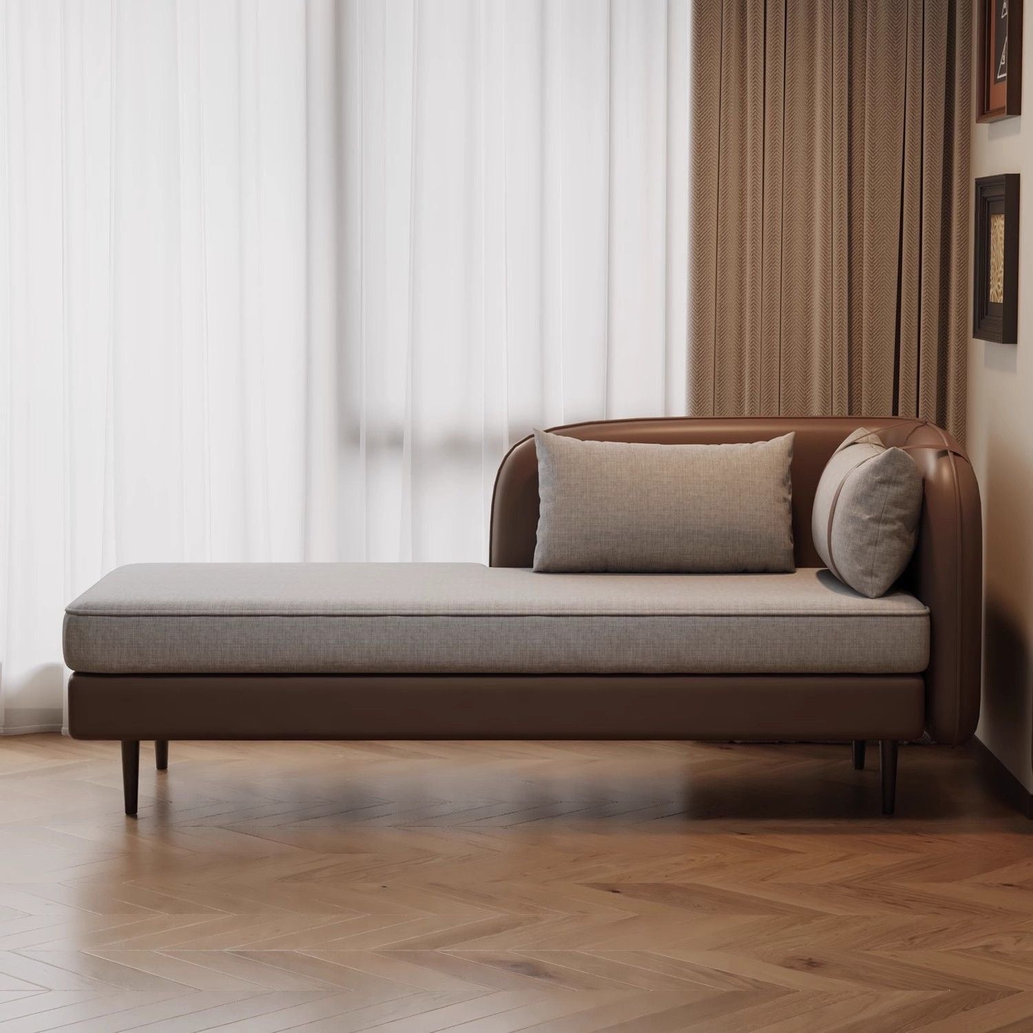 Kaze Suede Chaise Lounge - suede fabric daybed - The Flamingo Life