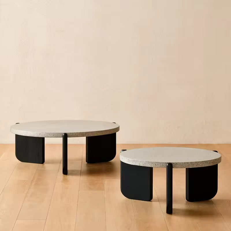 Soma Traventino Top Coffee Table lifestyle view - traventino stone coffee table - The Flamingo Life