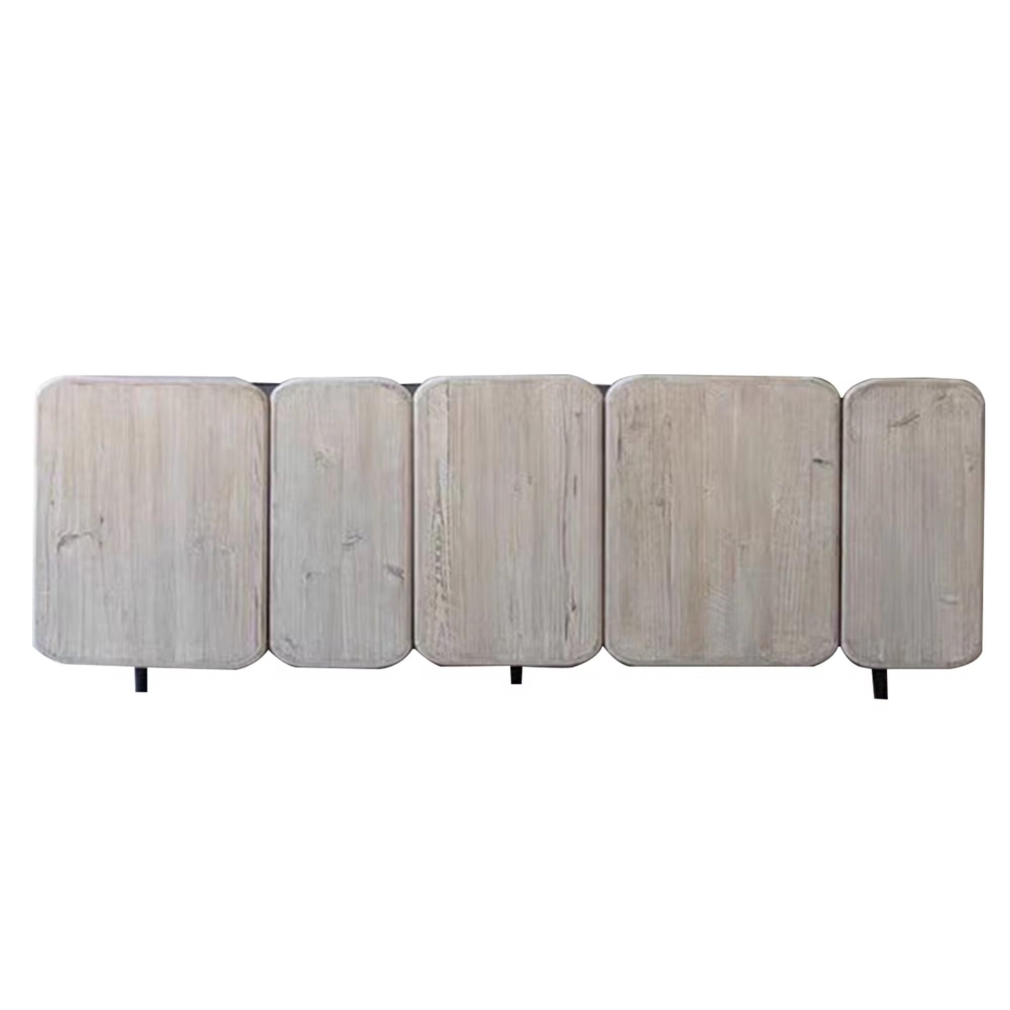 Airi Boxed Console/Buffet Table detail view - wood veneer console table - The Flamingo Life