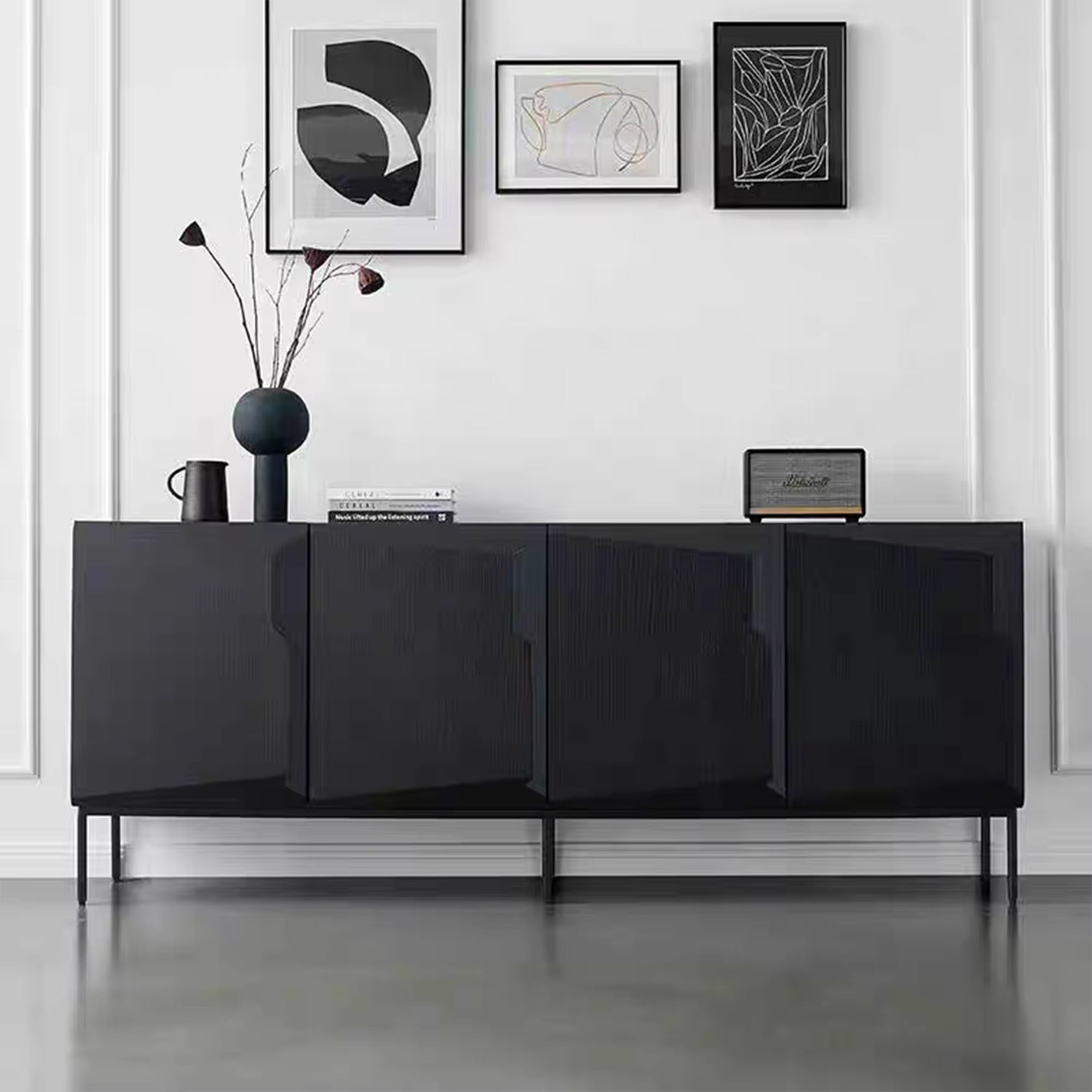 Tova Geometric Stylish Console angle view - console table - The Flamingo Life