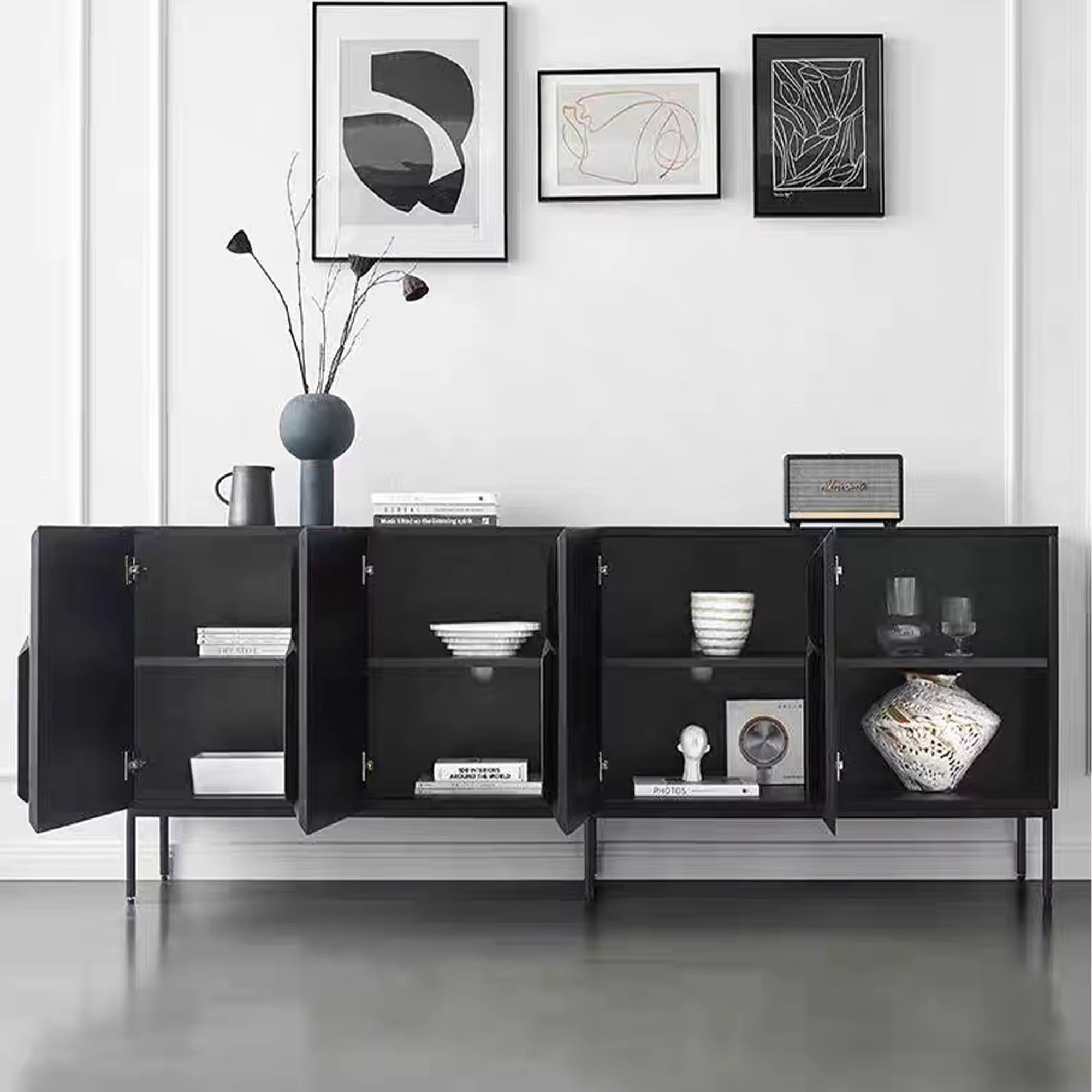 Tova Geometric Stylish Console side view - console table - The Flamingo Life