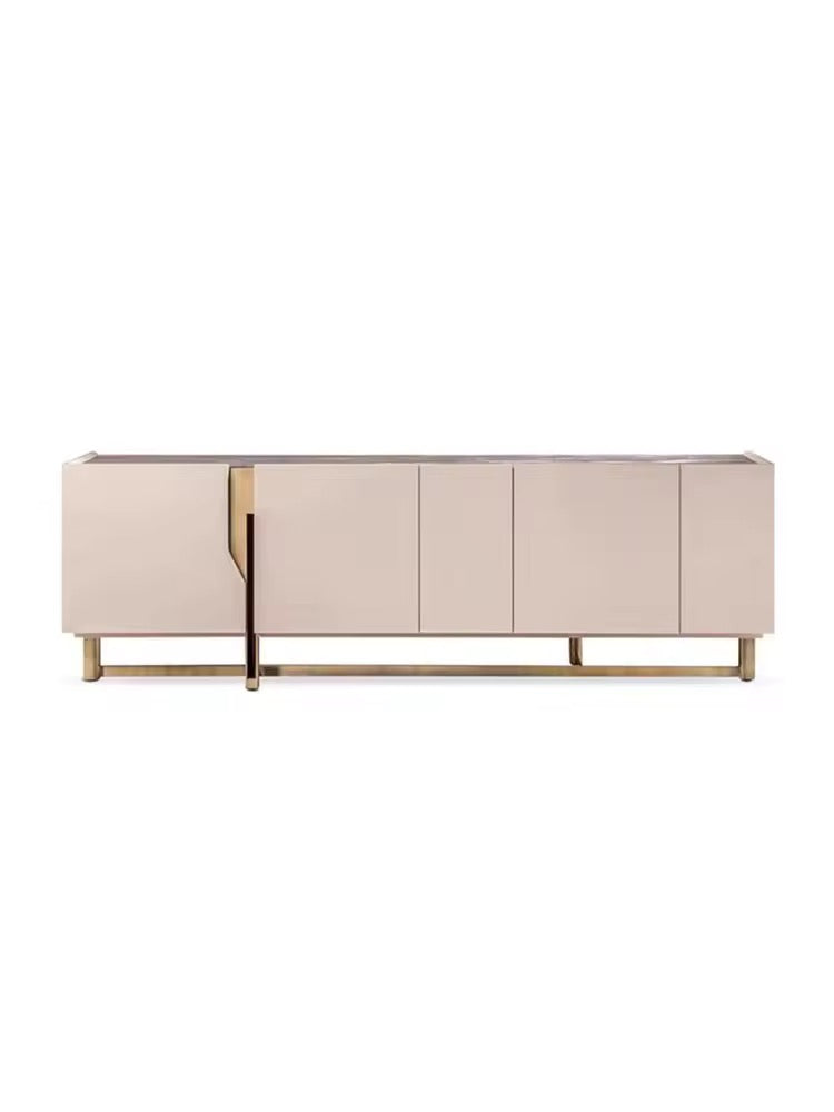 Olin Console Foyer/Entryway side view - wood veneer console table - The Flamingo Life