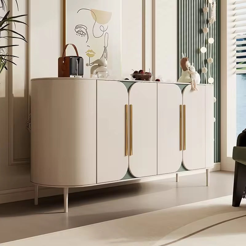 Isha Sleek Sideboard lifestyle view - wood veneer sideboard - The Flamingo Life