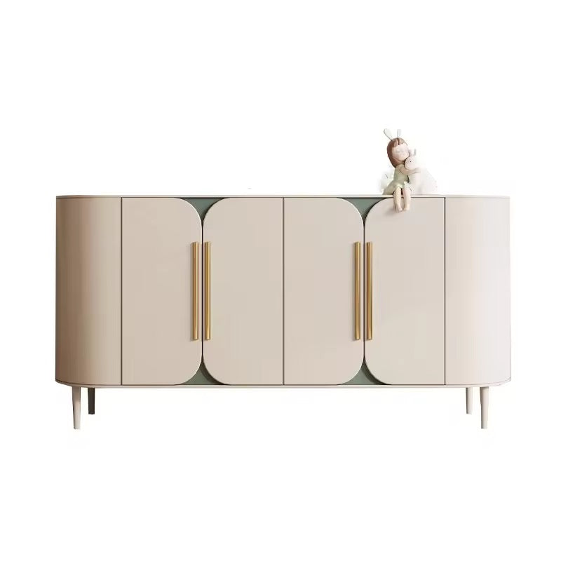 Isha Sleek Sideboard side view - wood veneer sideboard - The Flamingo Life