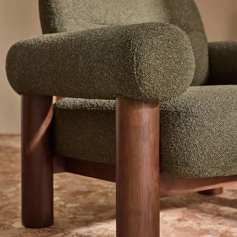 Koro Comfort Statement Chair close-up - boucle fabric accent chair - The Flamingo Life