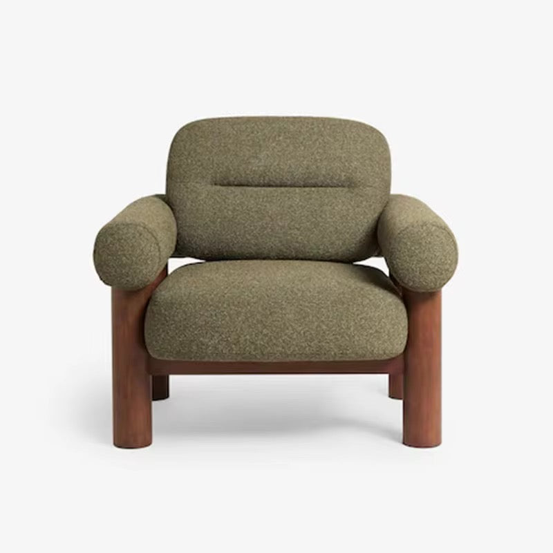 Koro Comfort Statement Chair detail view - boucle fabric accent chair - The Flamingo Life