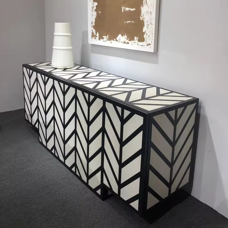 Haven Glory Sideboard/Console angle view - wood veneer console table - The Flamingo Life