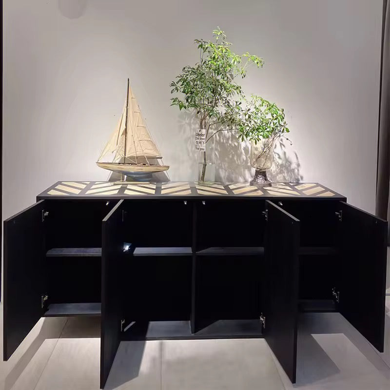 Haven Glory Sideboard/Console close-up - wood veneer console table - The Flamingo Life