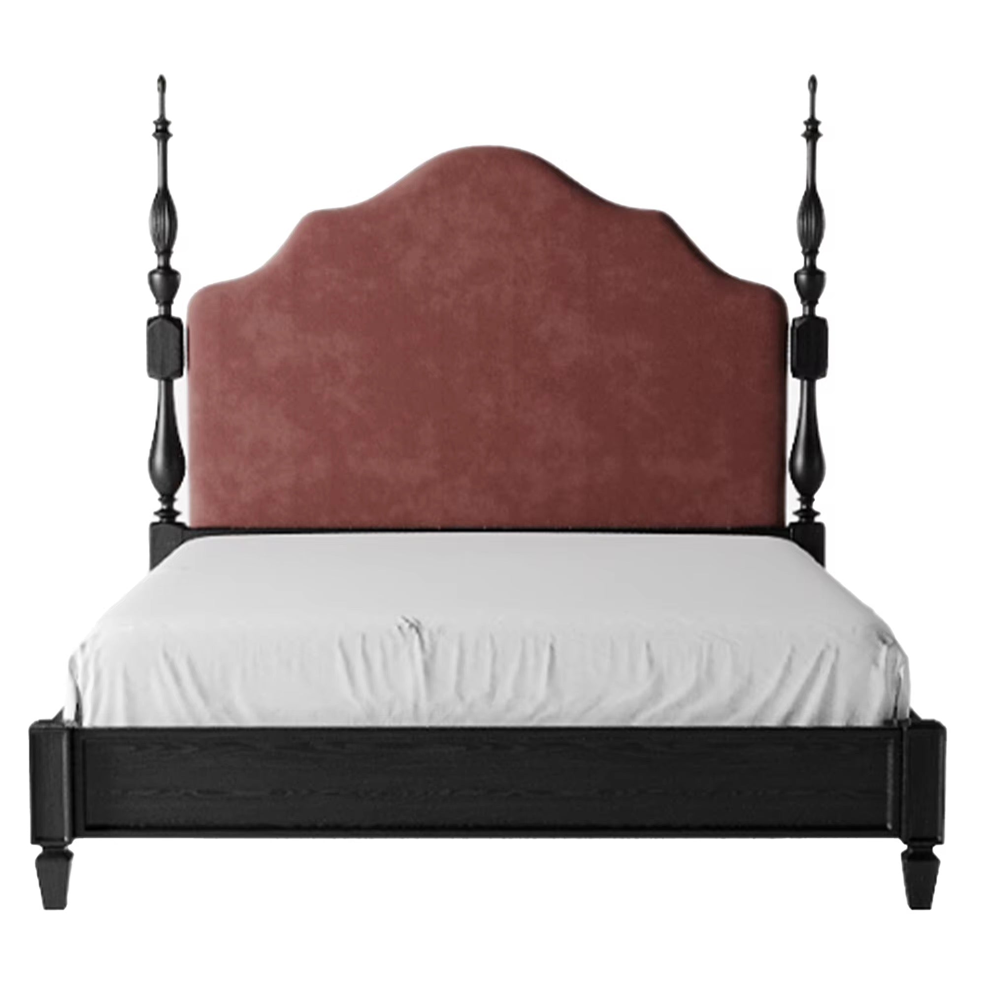 Maharani Upholstered Velvet Bed – lifestyle view – luxury velvet bed India – The Flamingo Life