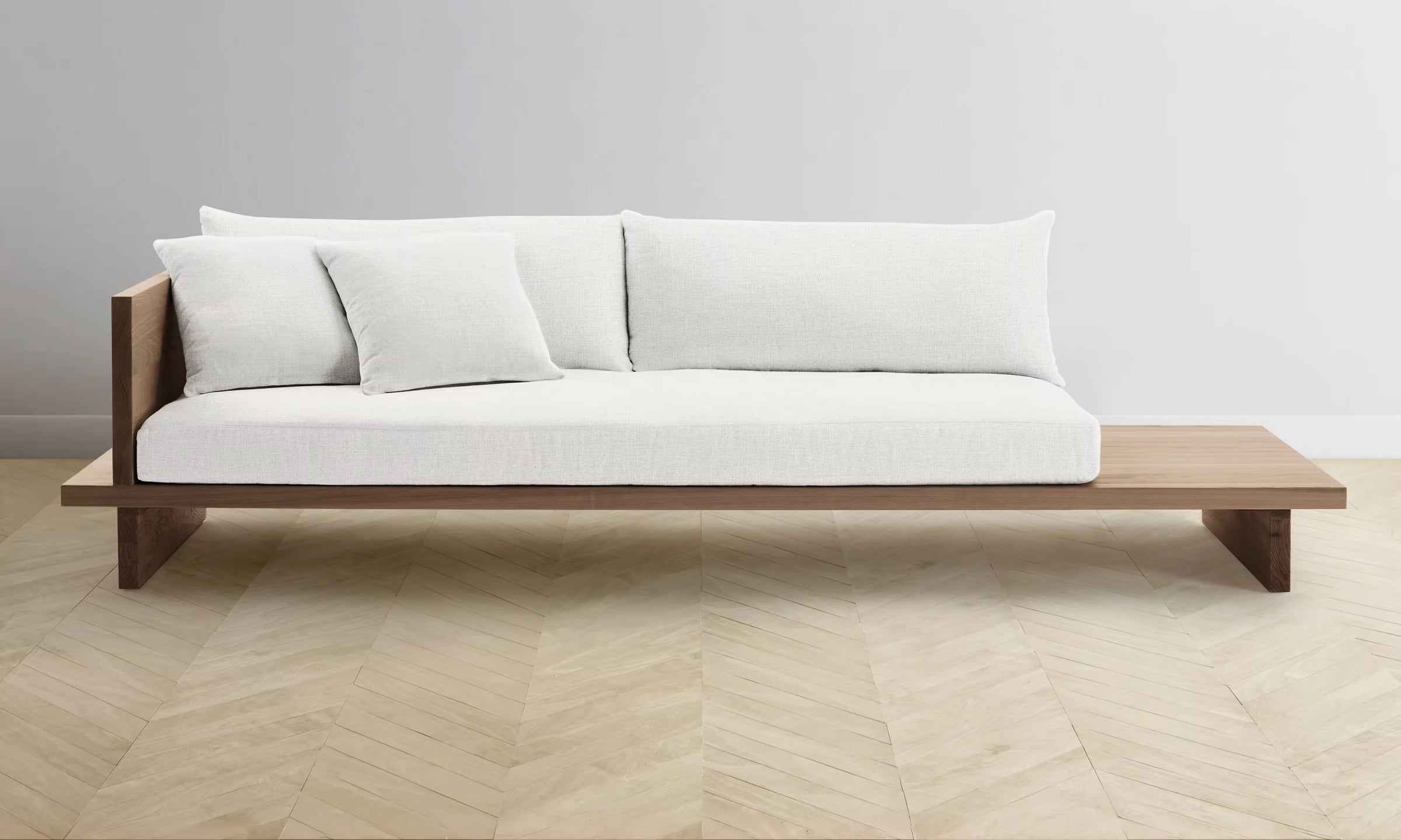 Raisin Japandi Couch detail view - Japandi sofa - The Flamingo Life