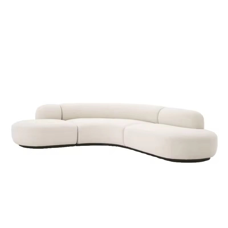 Orivo Curved Couch lifestyle view - boucle fabric sofa - The Flamingo Life