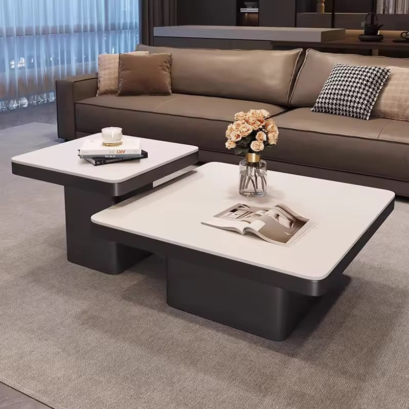 Lysar Coffee Table side view - marble coffee table - The Flamingo Life