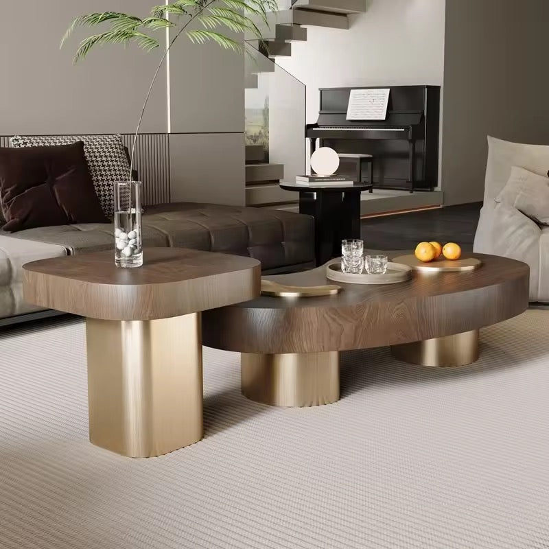 Tirawa Kintsugi Coffee Table close-up - gold-accented coffee table - The Flamingo Life