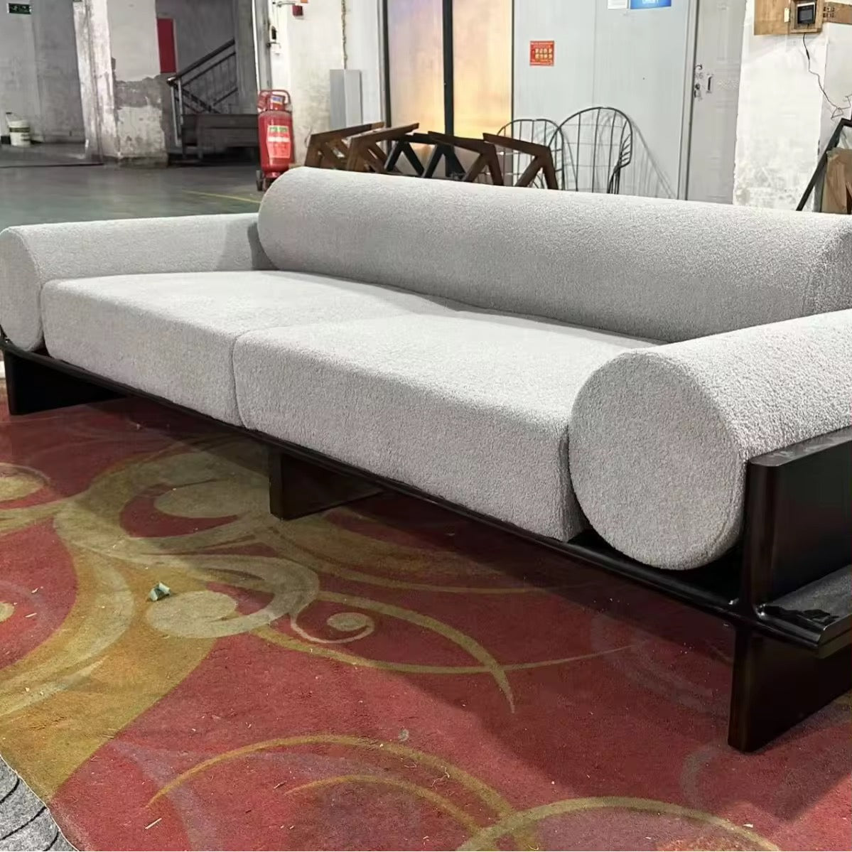 Elandra Classy Couch Set detail view - boucle fabric sofa - The Flamingo Life