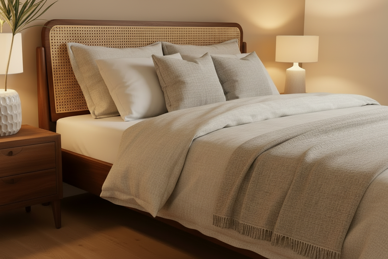 Aurelia Japandi Rattan Bed