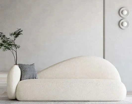 Irena Love Seat - boucle fabric love seat - The Flamingo Life