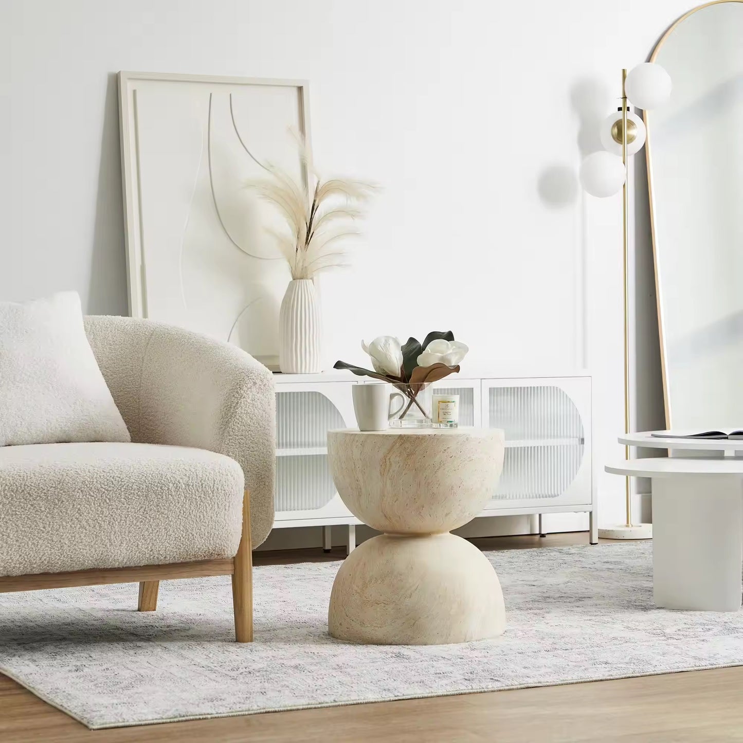 Ivory Drift Side Table - side table - The Flamingo Life