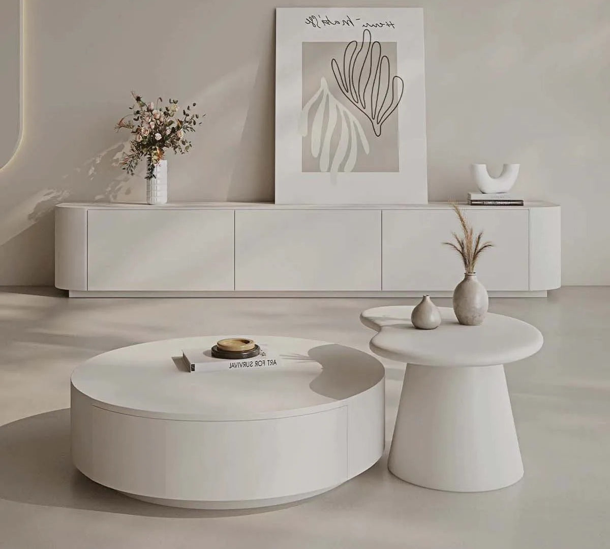 Ivory Elegant Veneer Coffee Table