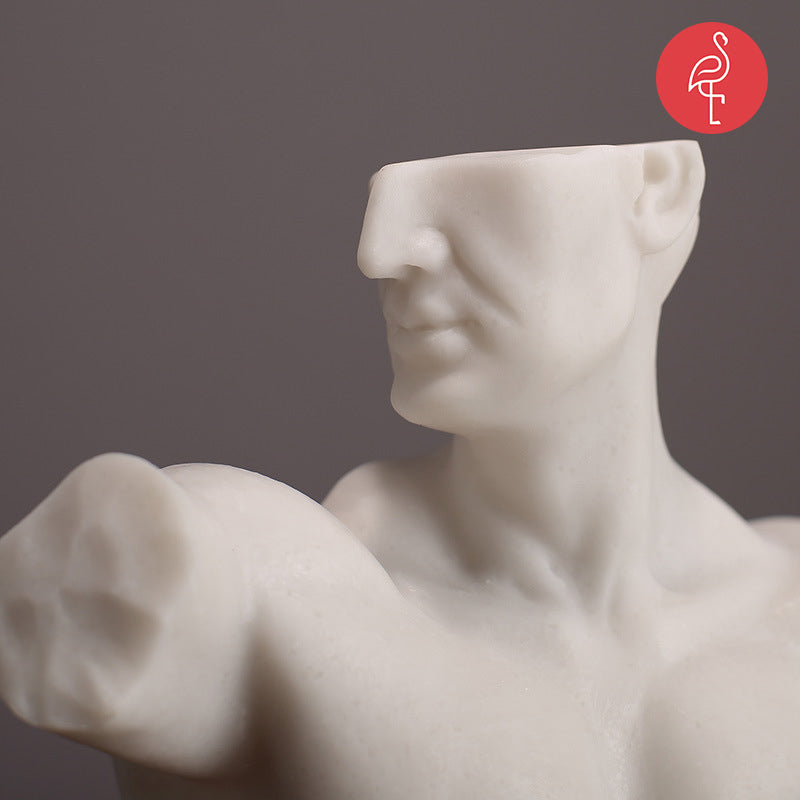 Alexandria Male Bust Figurine – lifestyle view – luxury art decor India – The Flamingo Life