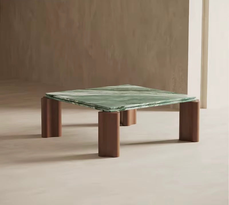 Japandi Marble Mount Coffee Table - marble coffee table - The Flamingo Life