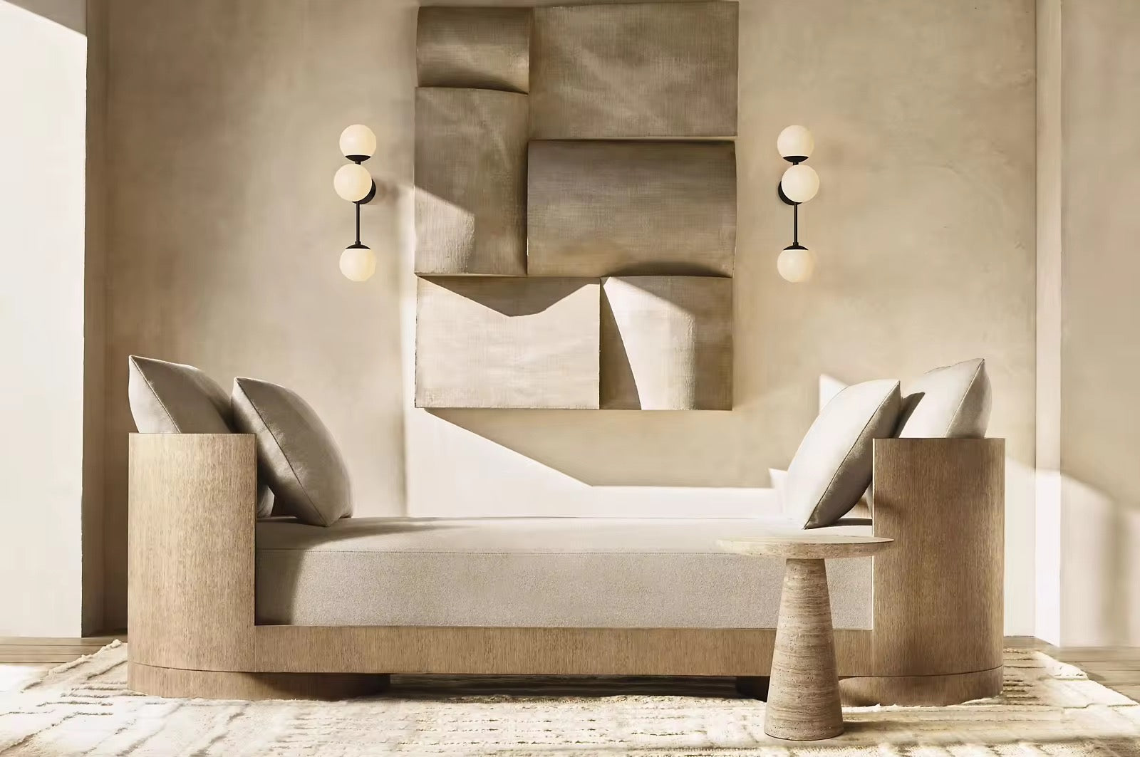 Java Couch - solid teak wood sofa - The Flamingo Life