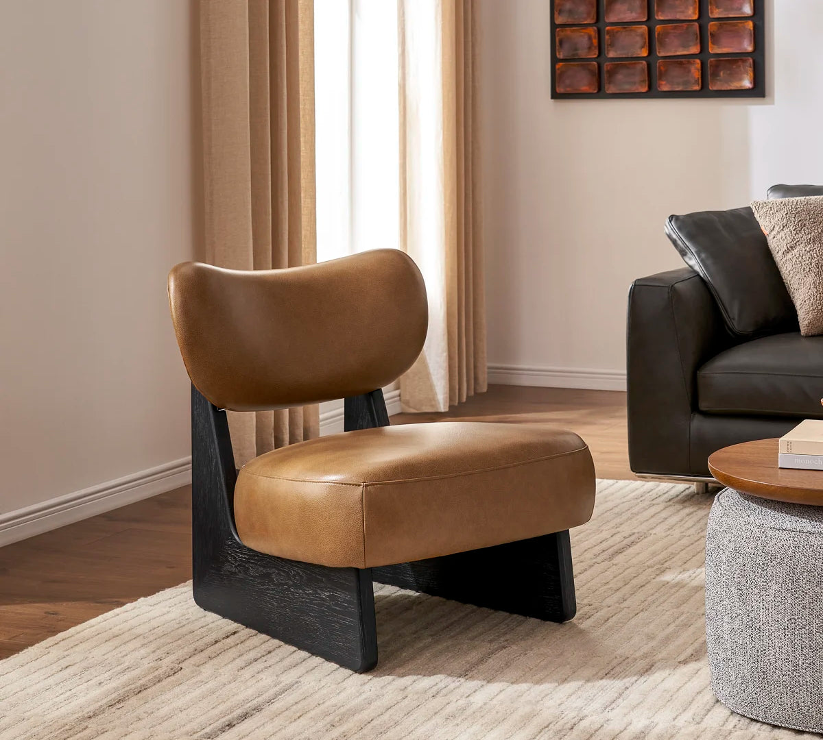 Joshua Leather Accent Chair