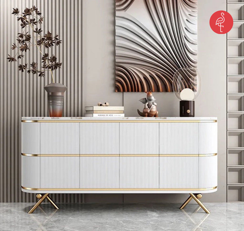 Klapso Console Marble and Lourve - marble console table - The Flamingo Life