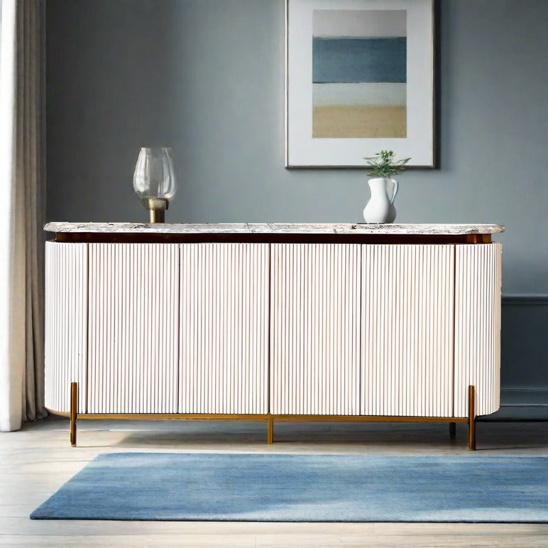 Antilla Luxury Console detail view - marble console table - The Flamingo Life