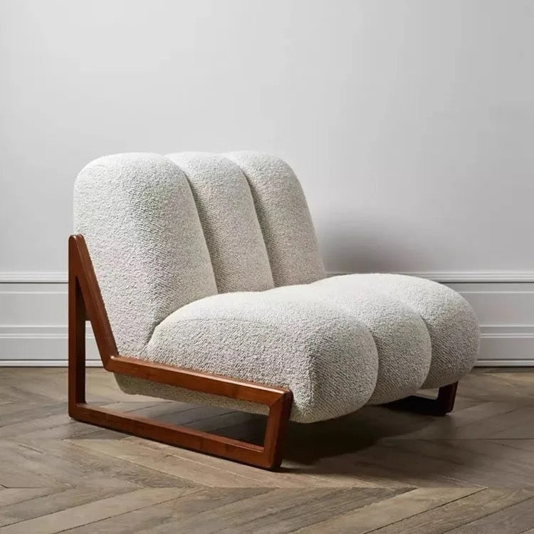 Lounging Boucle Accent Chair - boucle fabric accent chair - The Flamingo Life