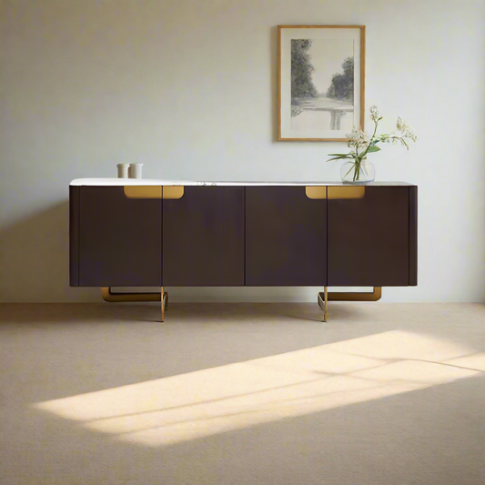 Marble Top Tula Console/Buffet Table - marble console table - The Flamingo Life