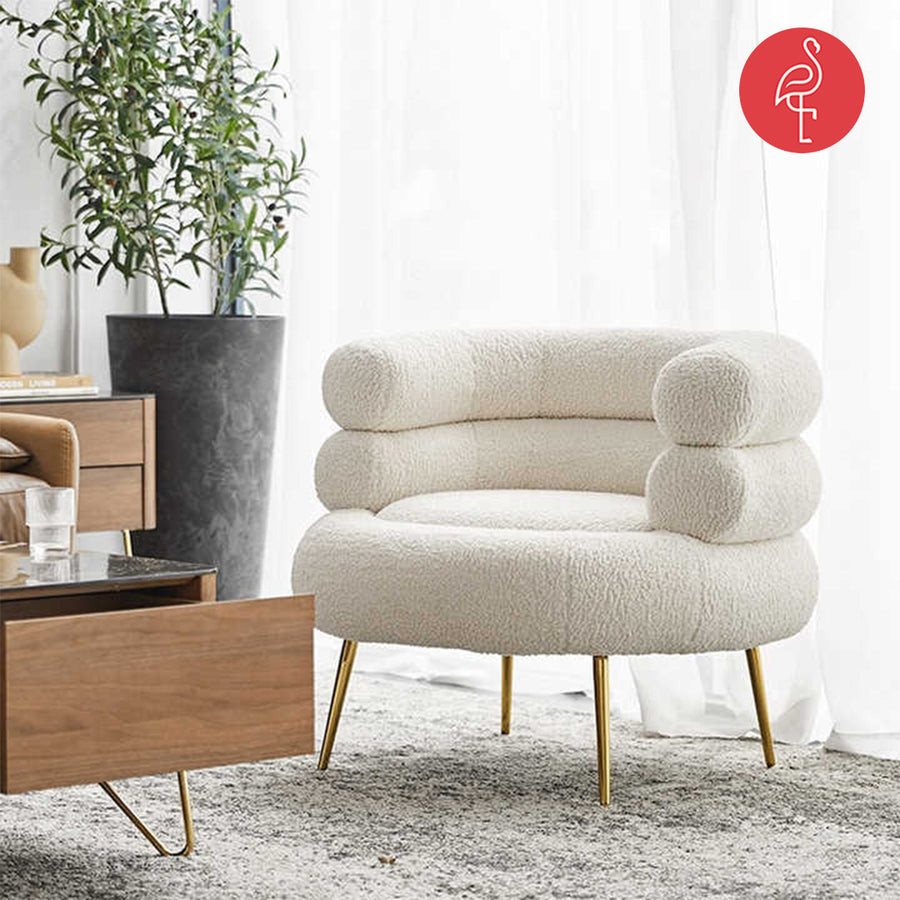 Maria Sleek Artsy Boucle Accent Chair