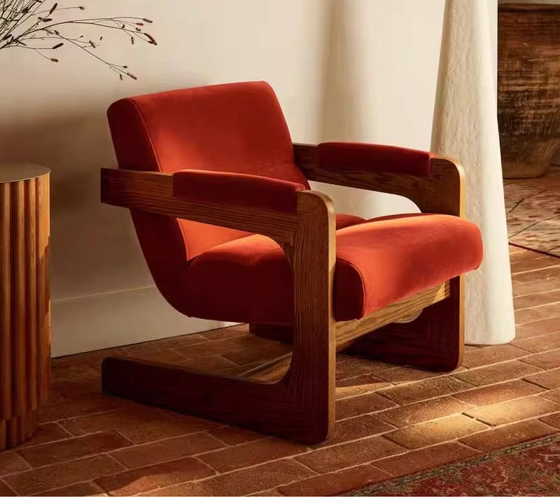 Mika Accent Chair in Wood Japandi