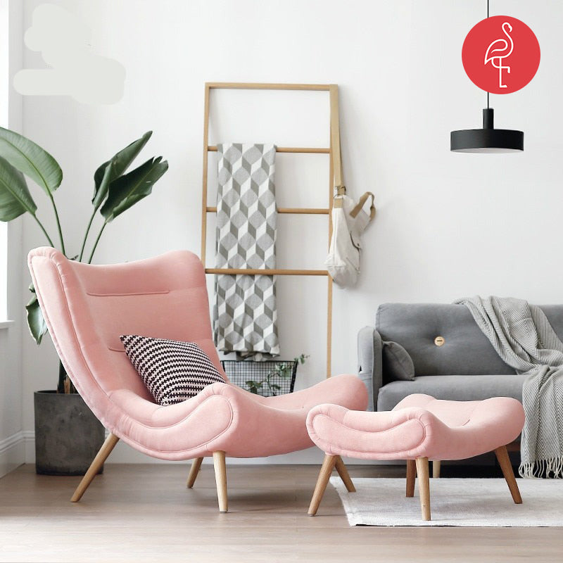 Modern Simple Art Suede Accent Chair